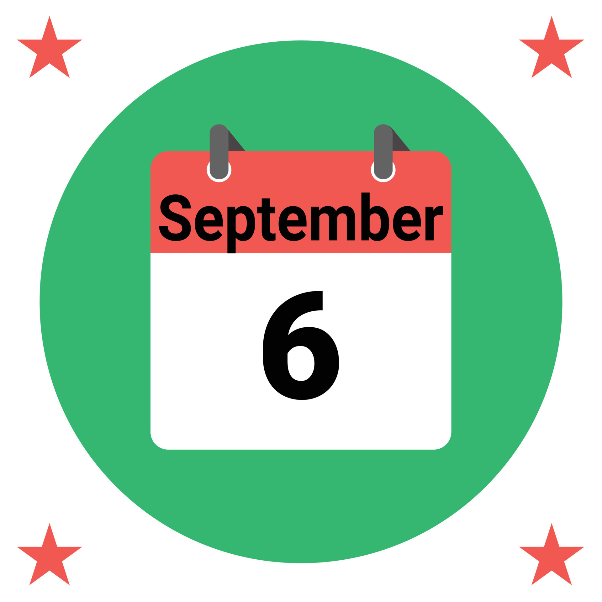 September 6 Daily Calendar Icon 24487094 Vector Art at Vecteezy