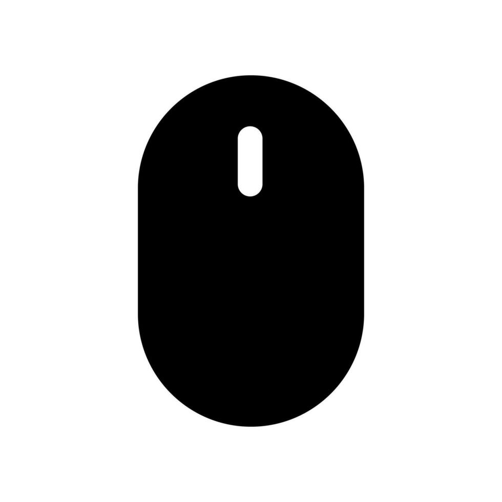 Computer Mouse Fill Icon Symbol Vector. Black Glyph Computer Mouse Icon vector