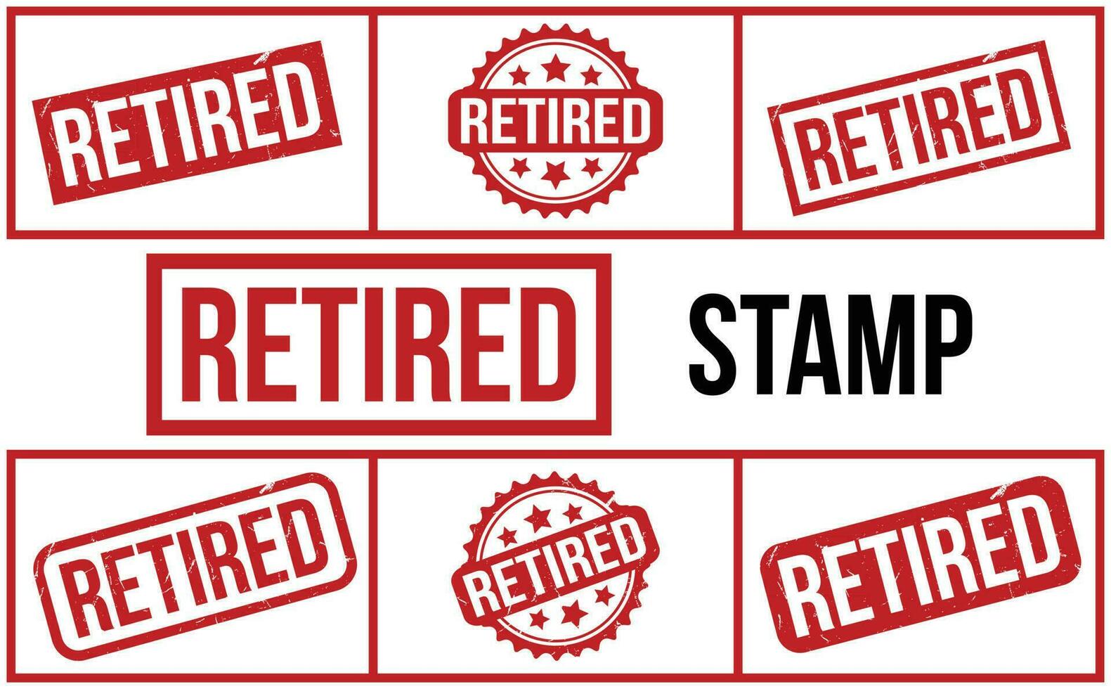 Retired rubber grunge stamp set vector