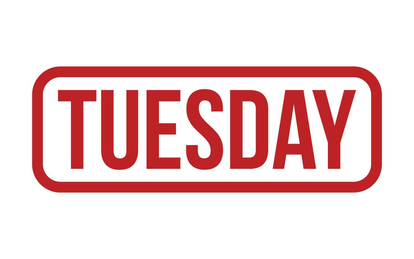 Red Tuesday Rubber Stamp Seal Vector
