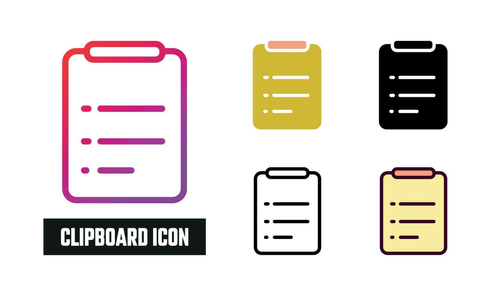 Clipboard Icon Set Vector Illustration