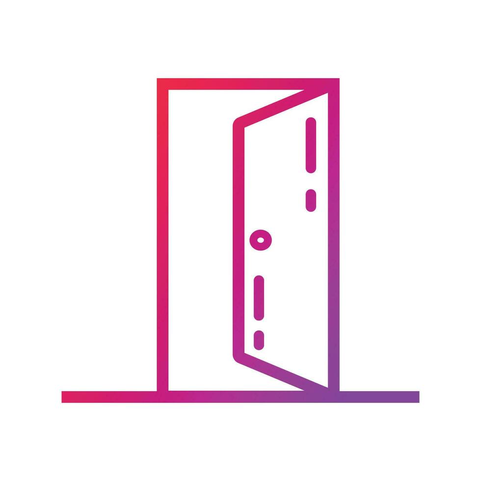 Door Gradient Icon Vector Illustration