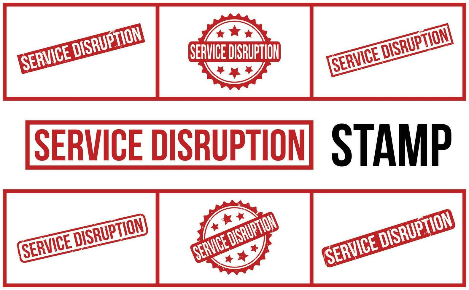 Service Disruption rubber grunge stamp set vector