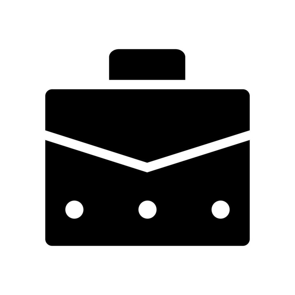 Briefcase Fill Icon Symbol Vector. Black Glyph Briefcase Icon vector
