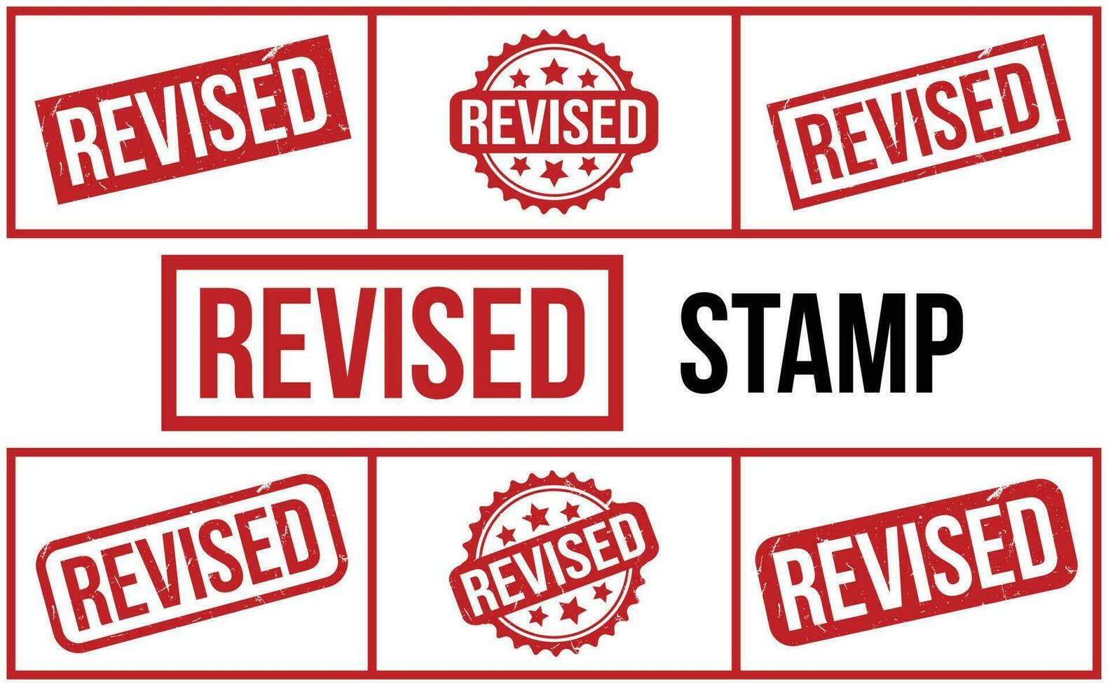 Revised rubber grunge stamp set vector