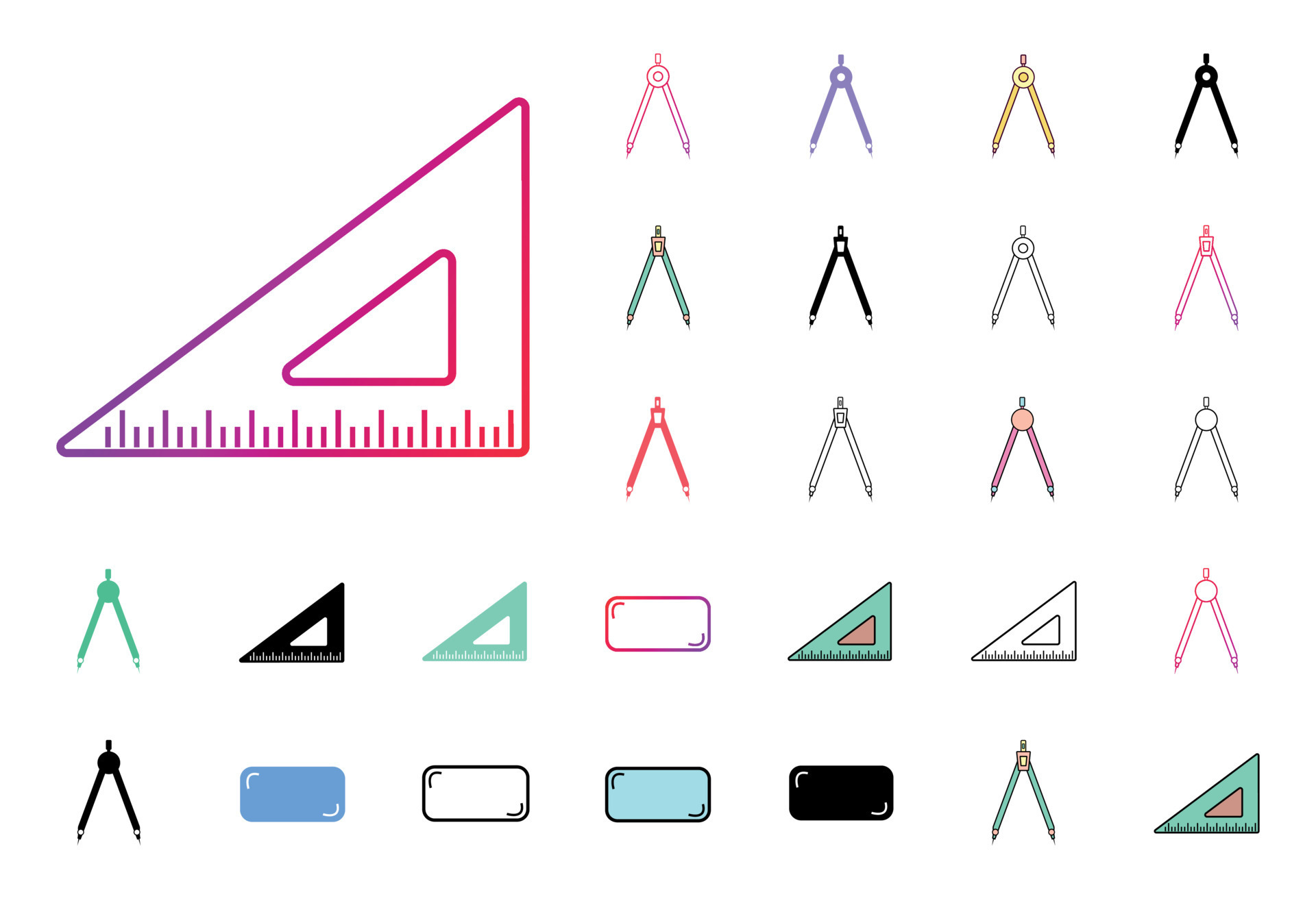 Geometry Icon Set Vector Illustration 24487404 Vector Art at Vecteezy