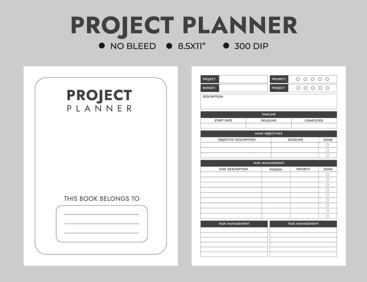 proyecto planificador cuaderno o cuaderno diario vector