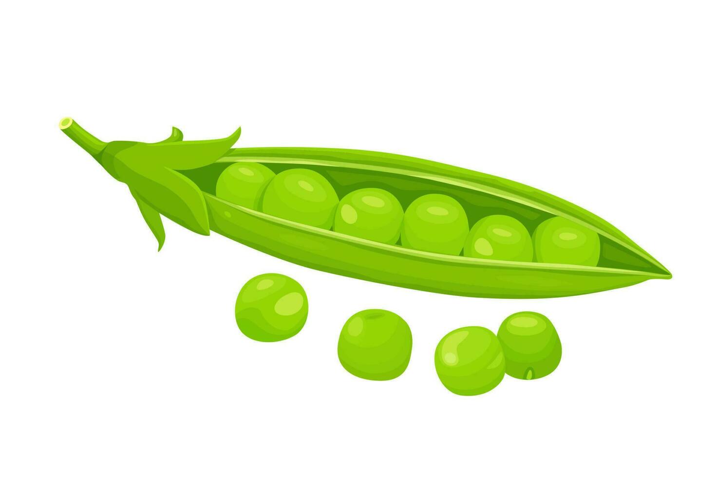 Green peas isolated on white background. Vector eps 10