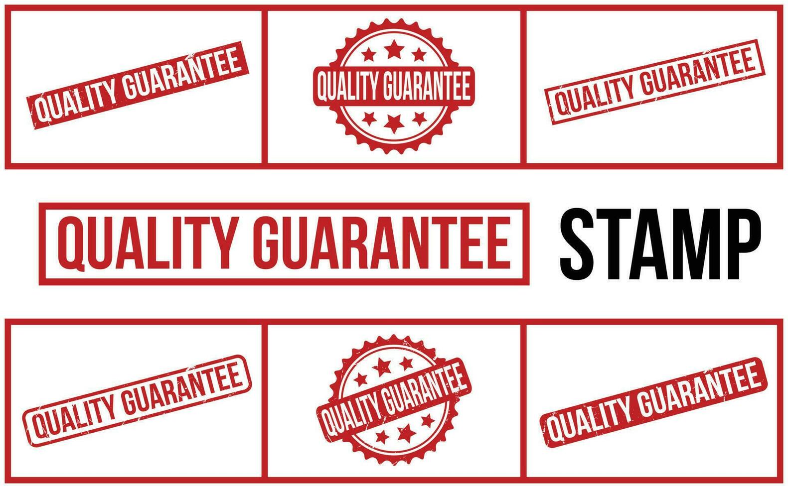 Quality Guarantee rubber grunge stamp set vector