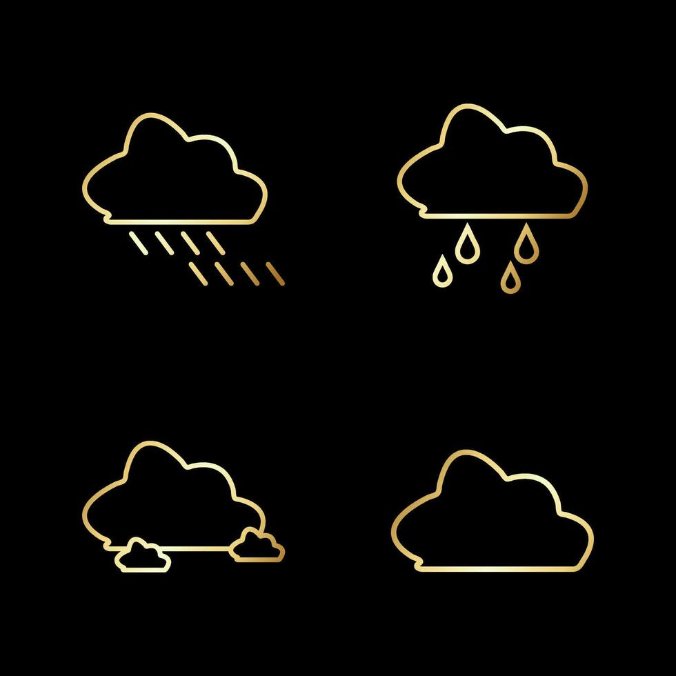 Golden Cloud Icon Vector Illustration