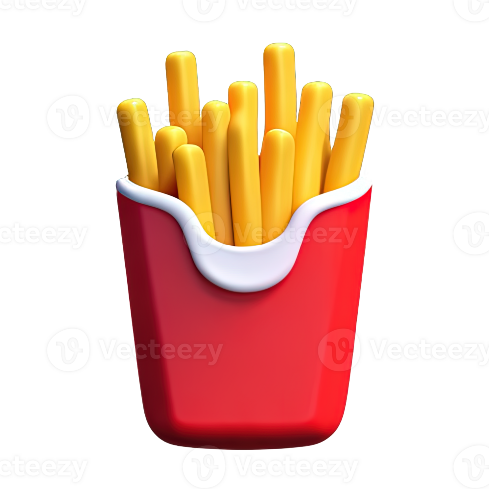 3d illustration de français frites png