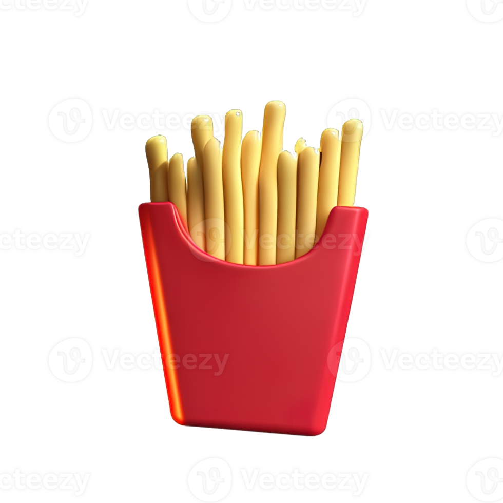 3d illustration av franska frites png