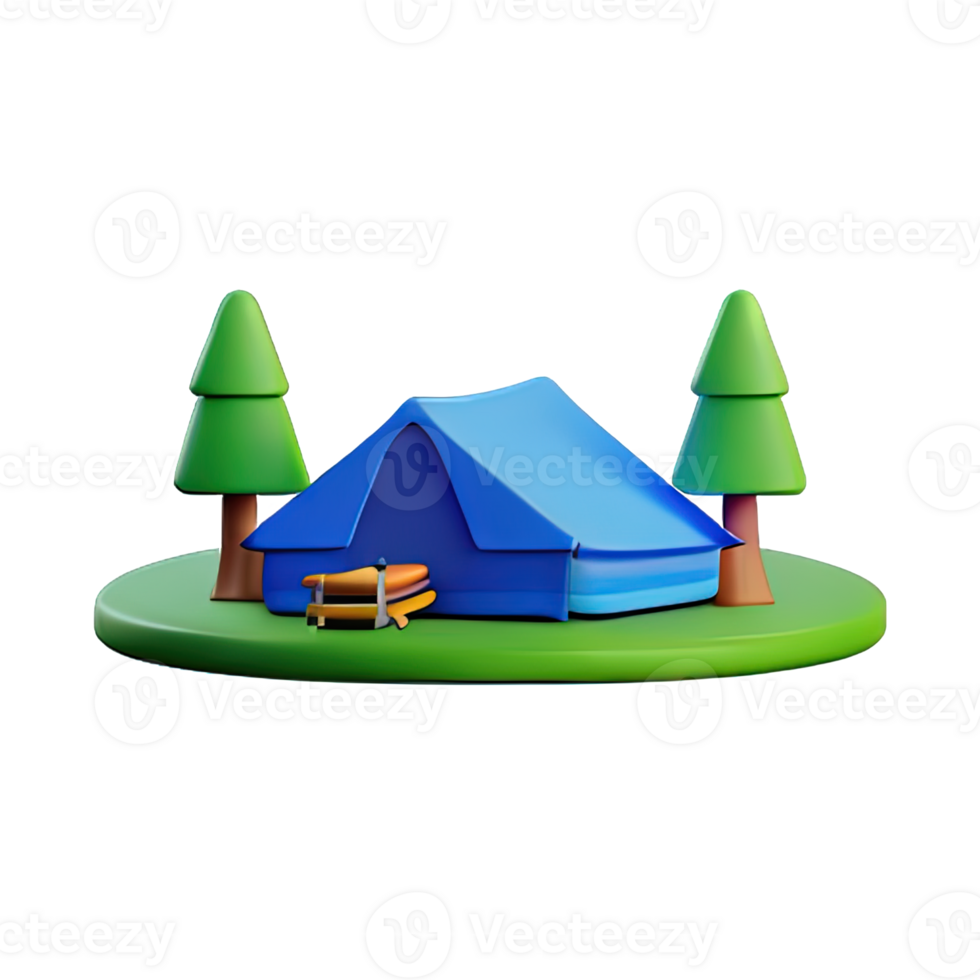 Camping tent 3d illustration png