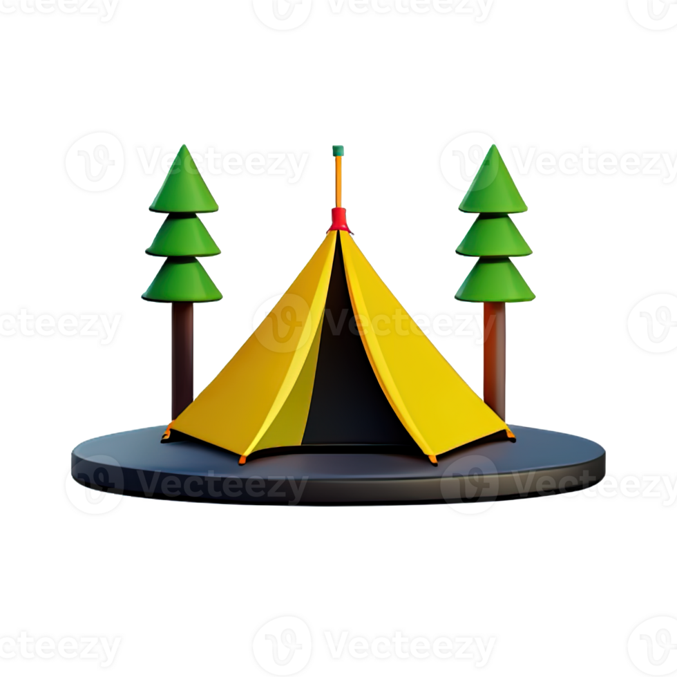 Camping tent 3d illustration png