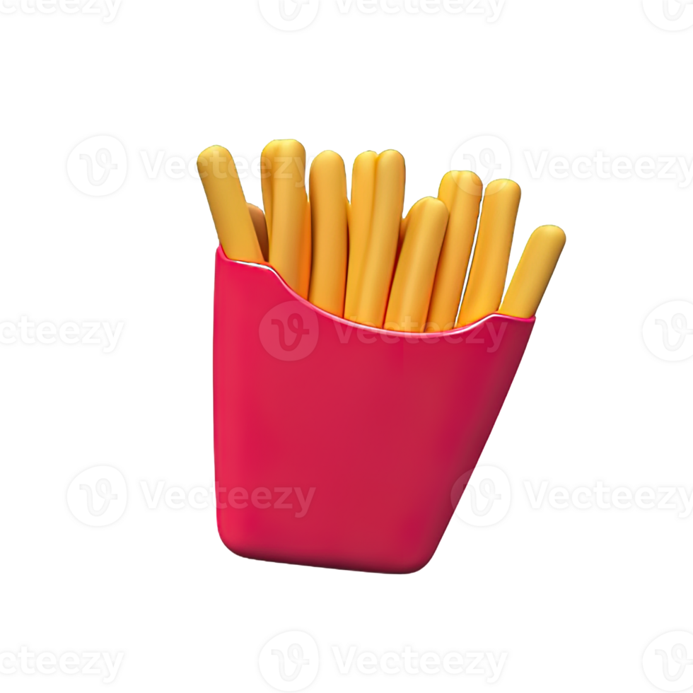 3d illustration of french fries png