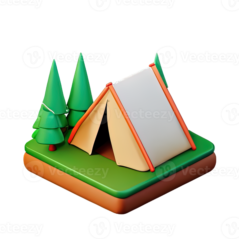 camping tente 3d illustration png