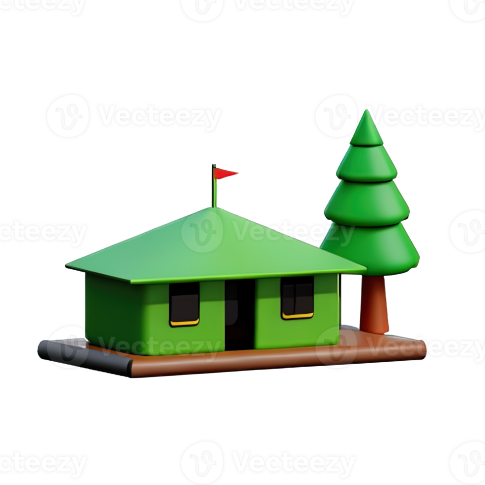 Camping tent 3d illustration png