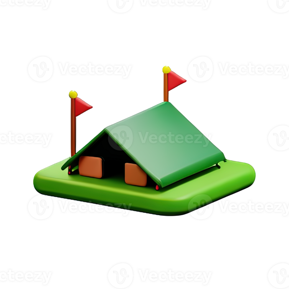 Camping tent 3d illustration png
