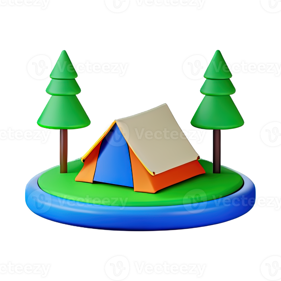 Camping tent 3d illustration png