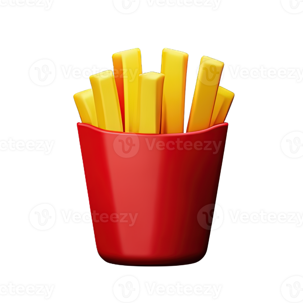 3d ilustración de francés papas fritas png