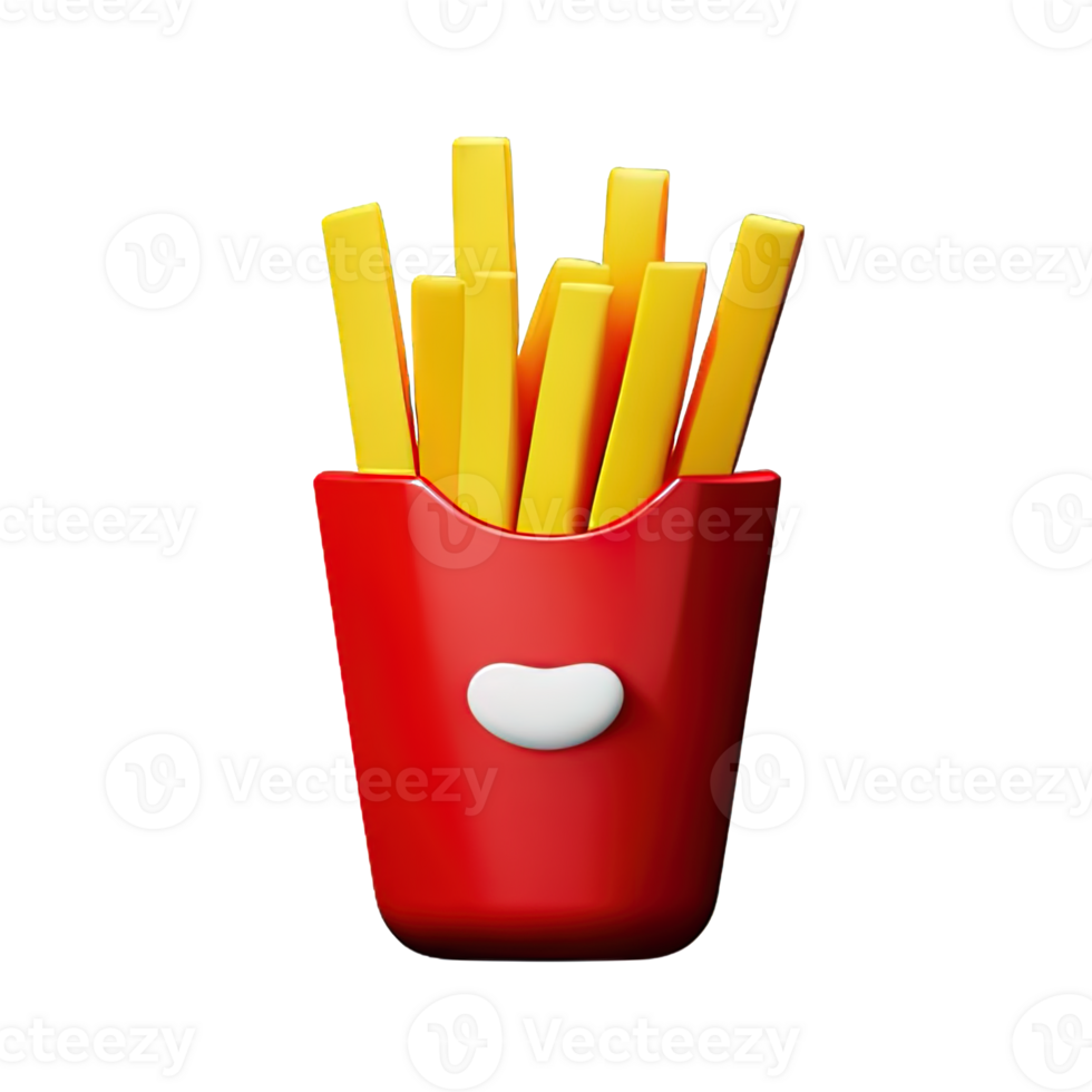 3d ilustración de francés papas fritas png