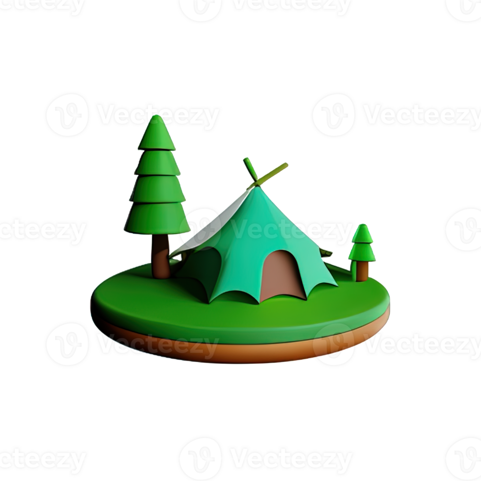 Camping tent 3d illustration png