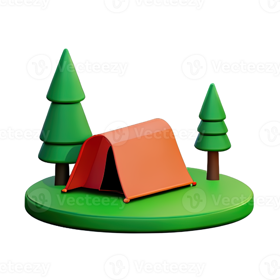 Camping tent 3d illustration png
