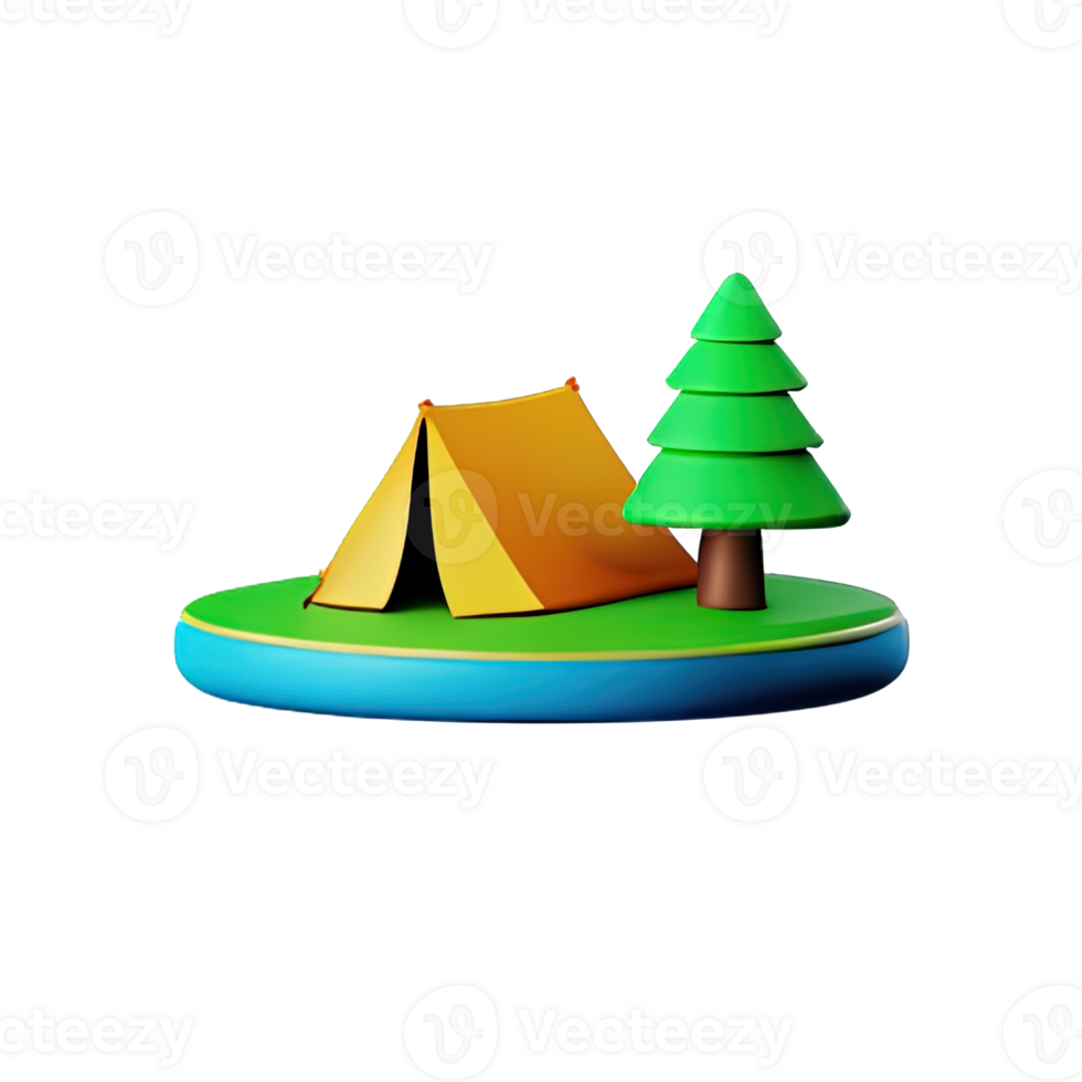 Camping tent 3d illustration png