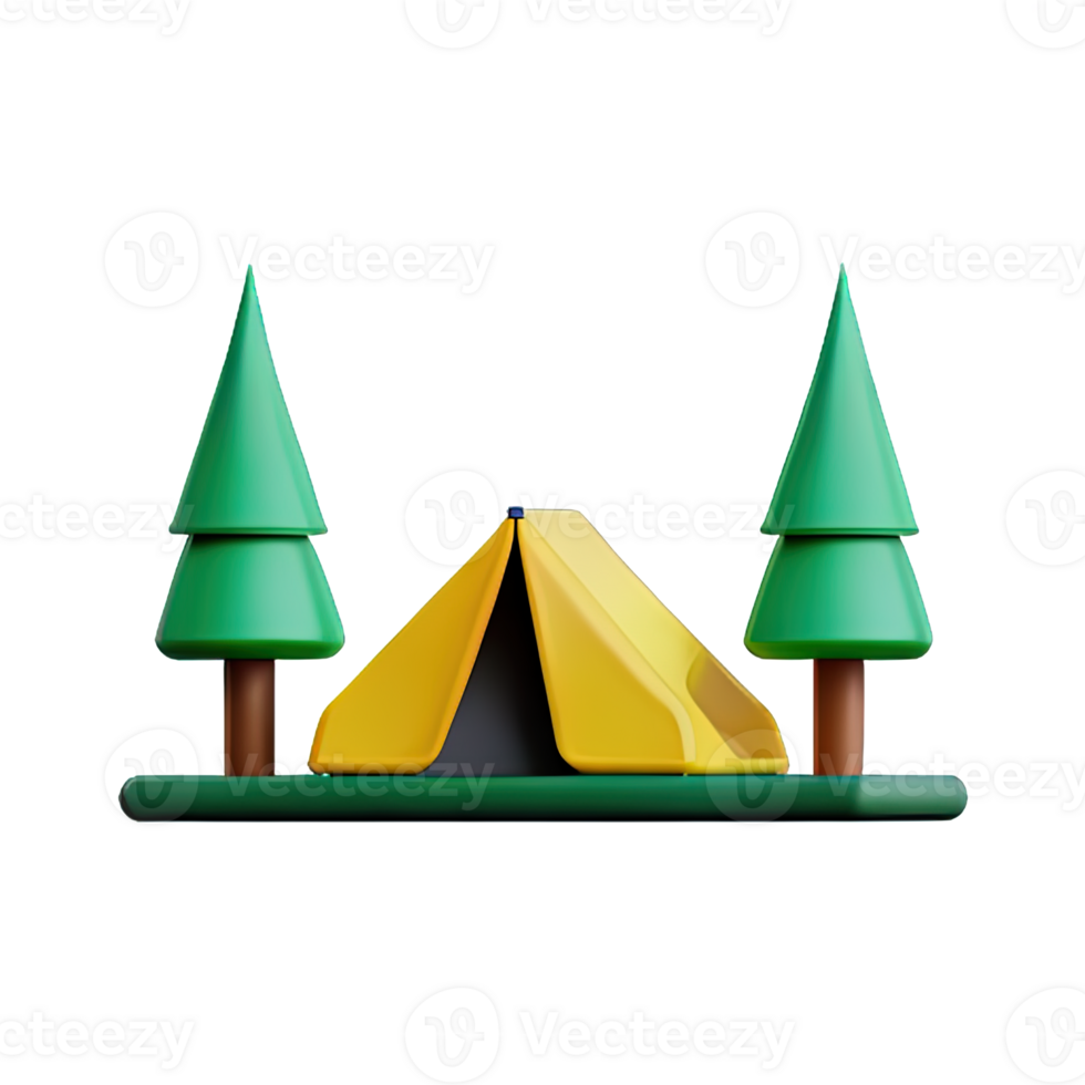 Camping tent 3d illustration png