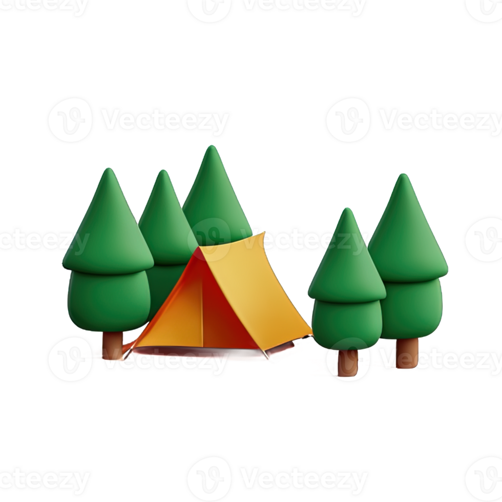 Camping tent 3d illustration png