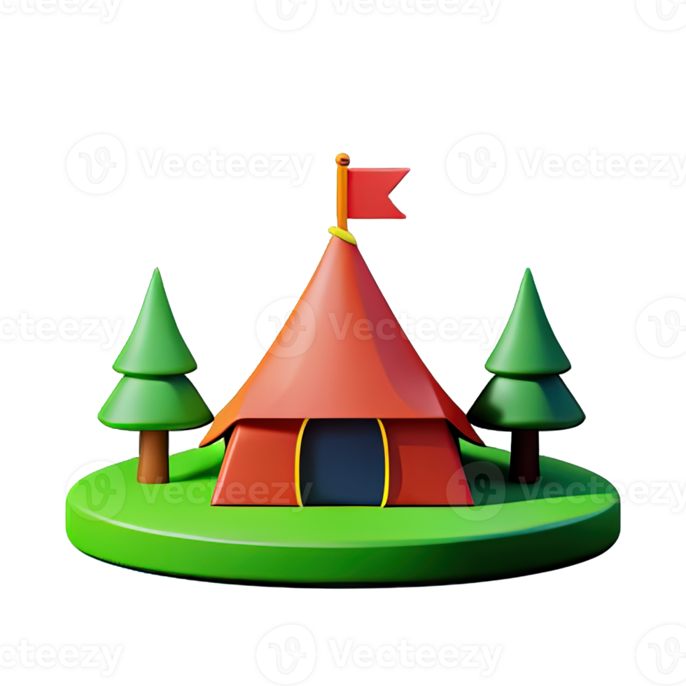 Camping tent 3d illustration png