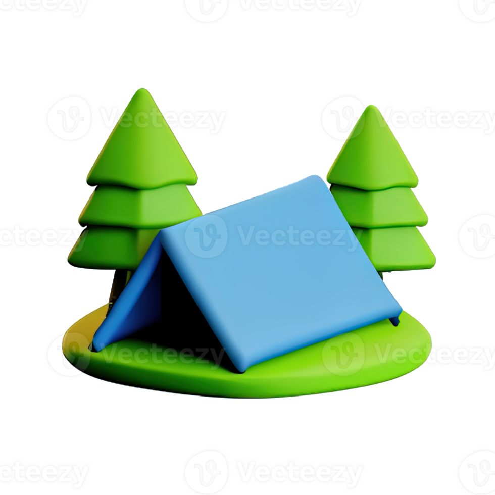 Camping tent 3d illustration png