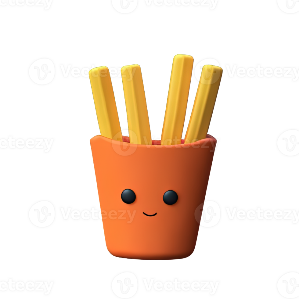 3d illustration of french fries png