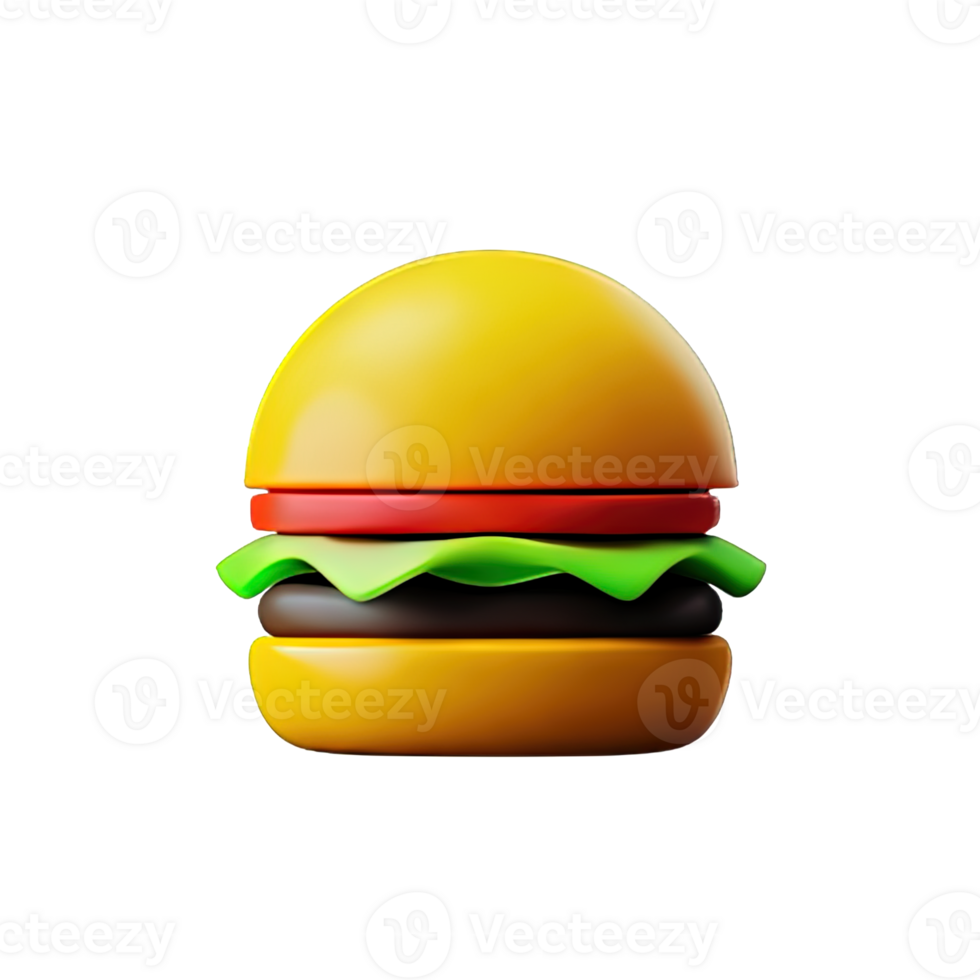 3d illustration of burger icon png