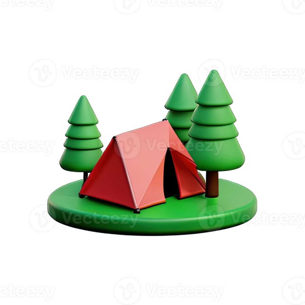 Camping tent 3d illustration png
