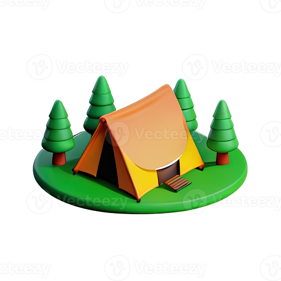 Camping tent 3d illustration png