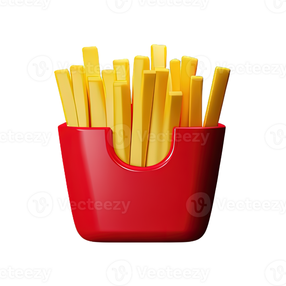3d illustration of french fries png