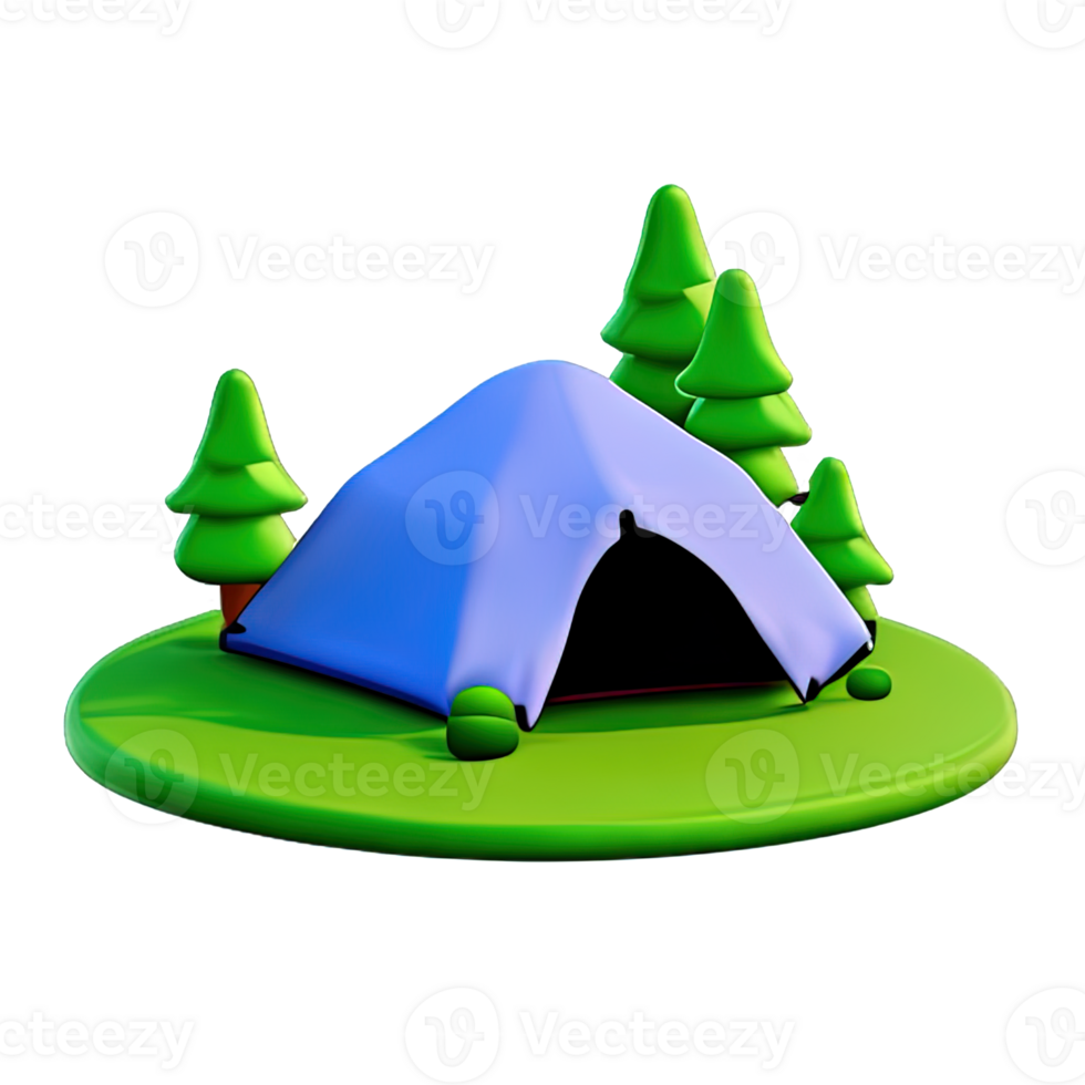 Camping tent 3d illustration png
