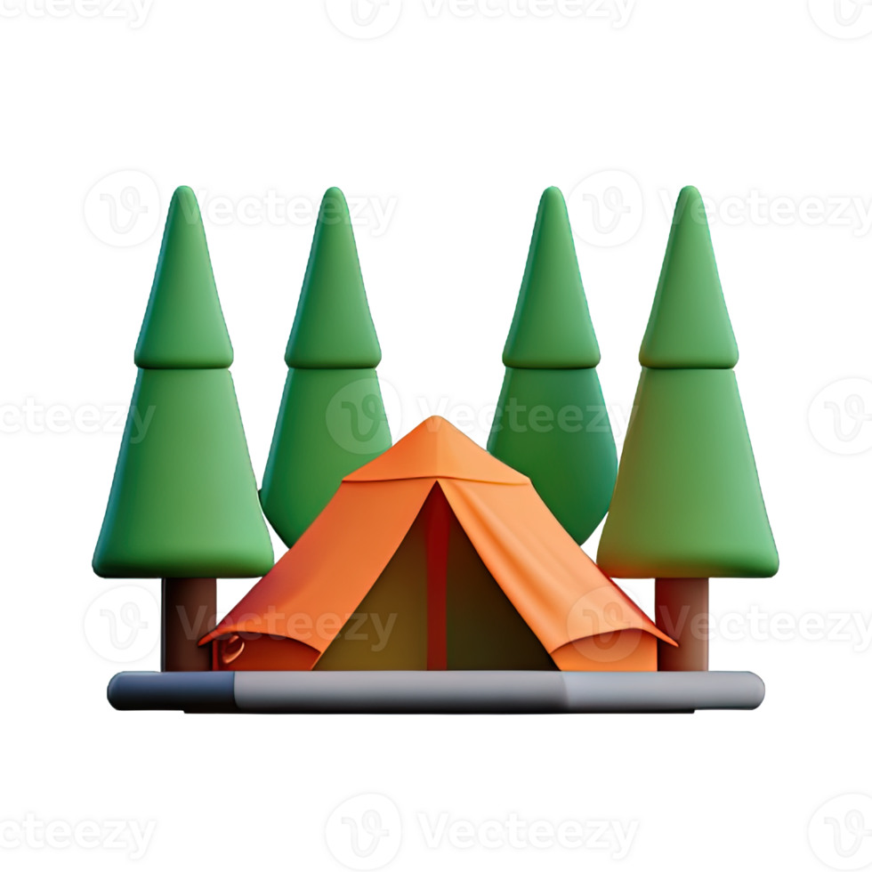 Camping tent 3d illustration png