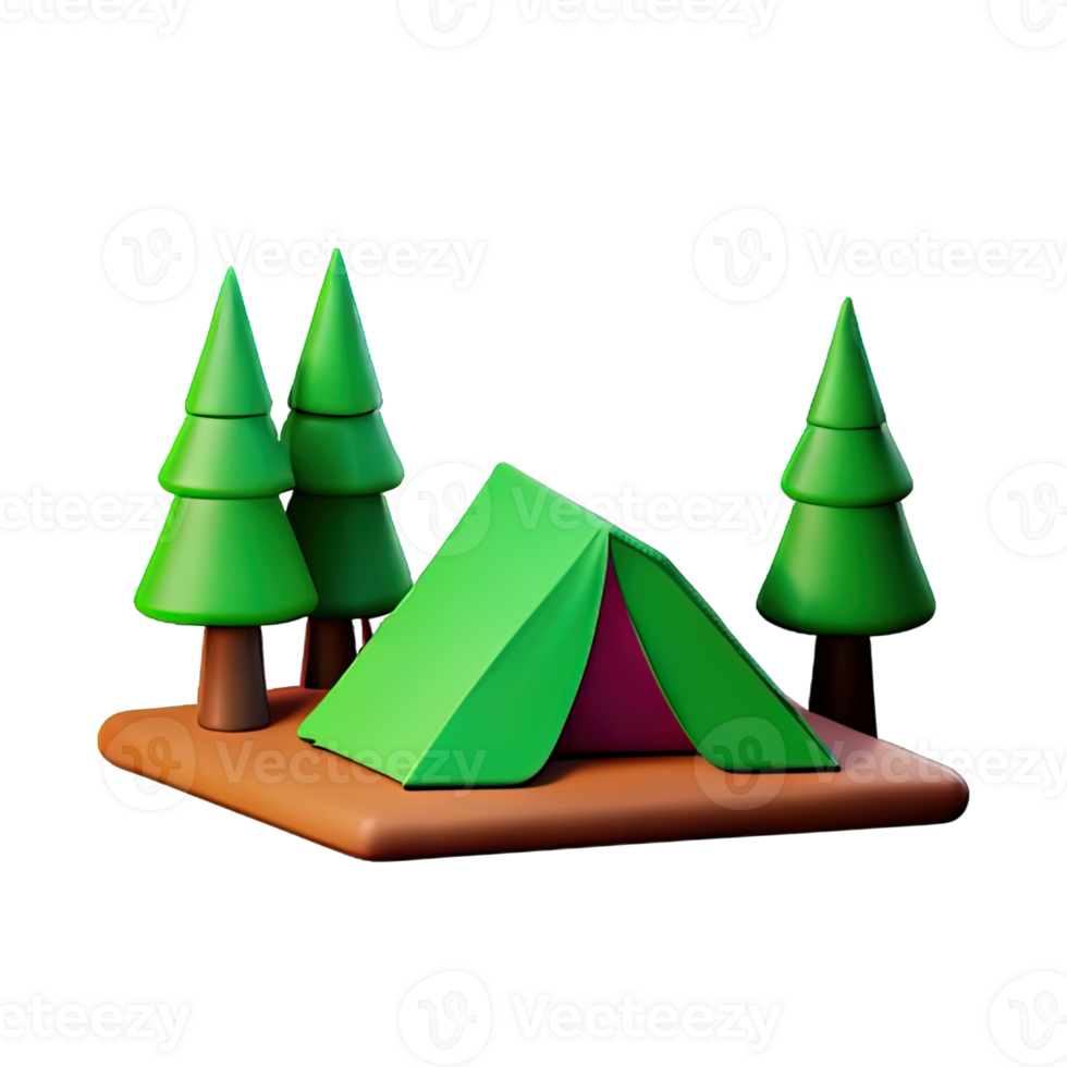 Camping tent 3d illustration png