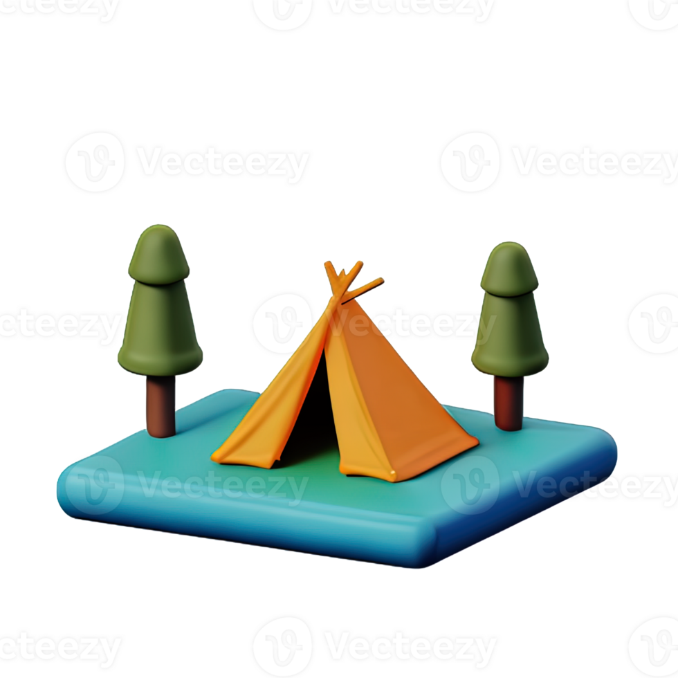 Camping tent 3d illustration png