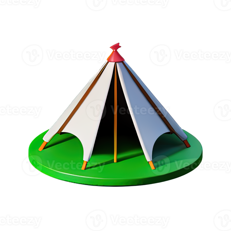 Camping tent 3d illustration png