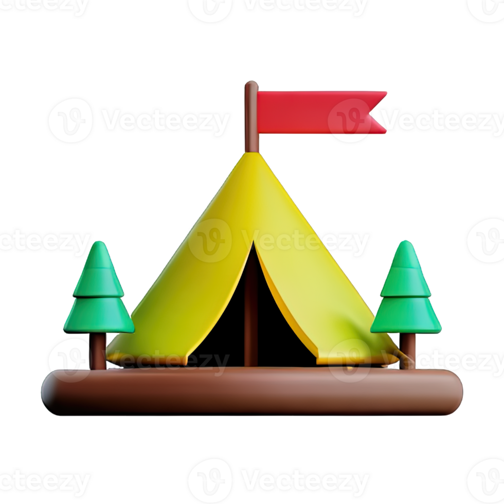 Camping tent 3d illustration png