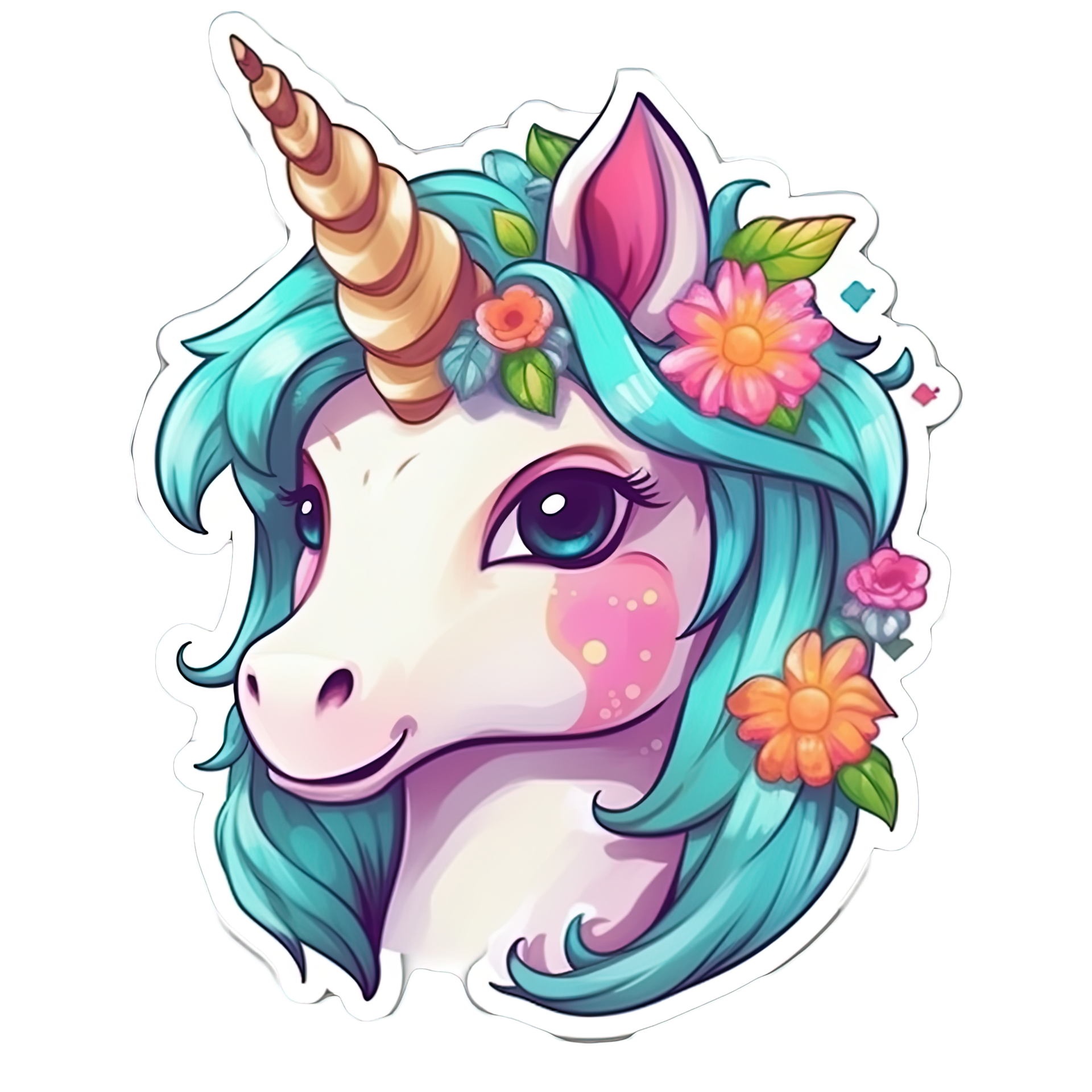 Cute Cartoon Unicorn Sticker