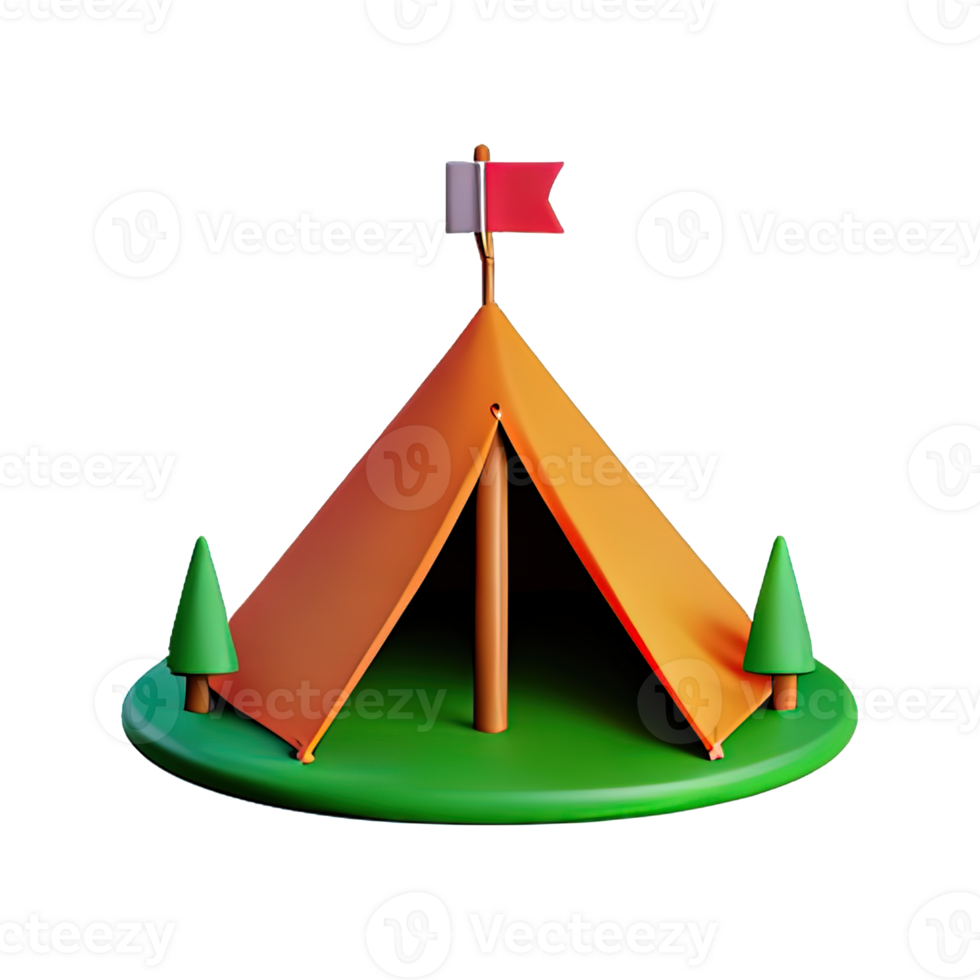 Camping tent 3d illustration png