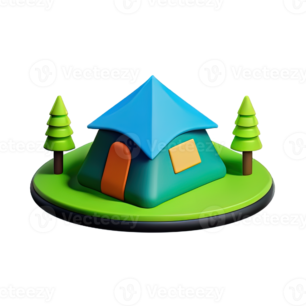 Camping tent 3d illustration png