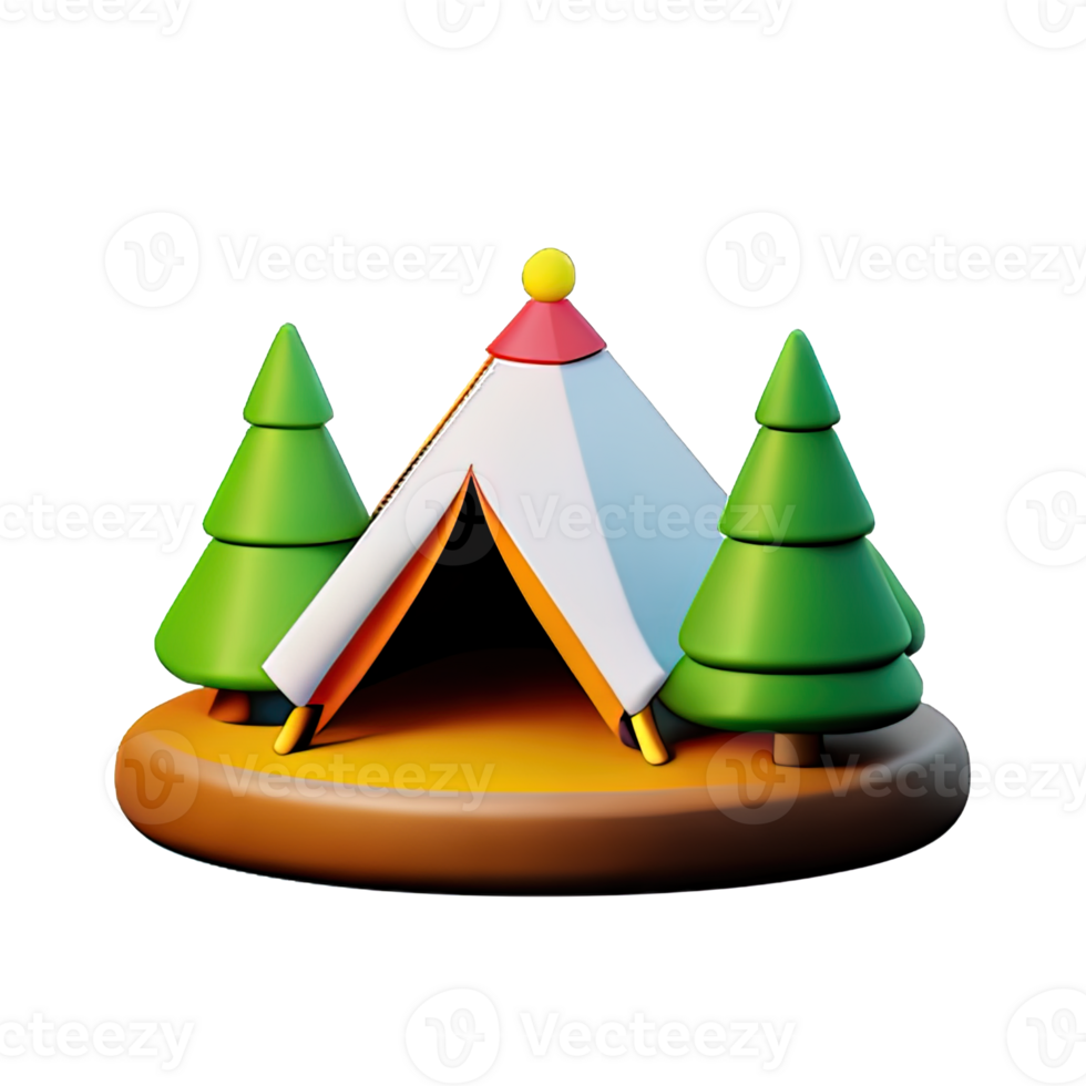 Camping tent 3d illustration png