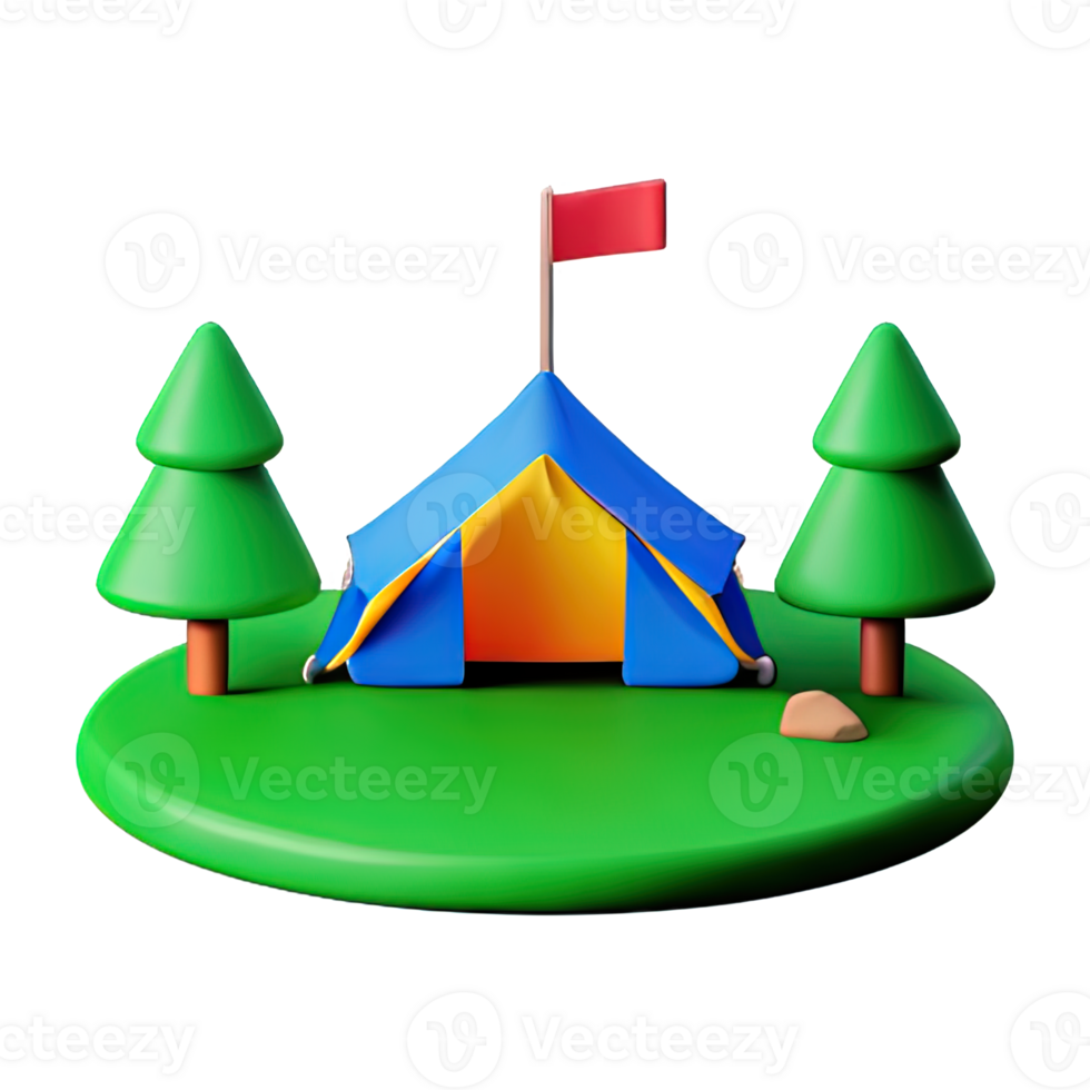 Camping tent 3d illustration png