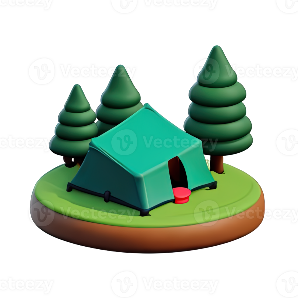 Camping tent 3d illustration png