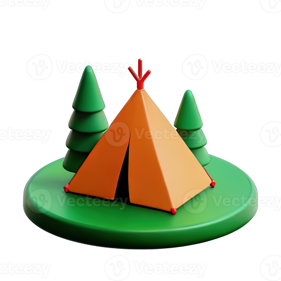 Camping tent 3d illustration png